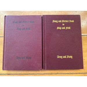 Lot of 2 Song & Service Book for Ship and Field  Army Navy World War ll 1942 HB